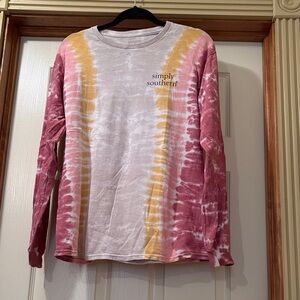 Simply Southern Pink and Yellow Long Sleeve Tee